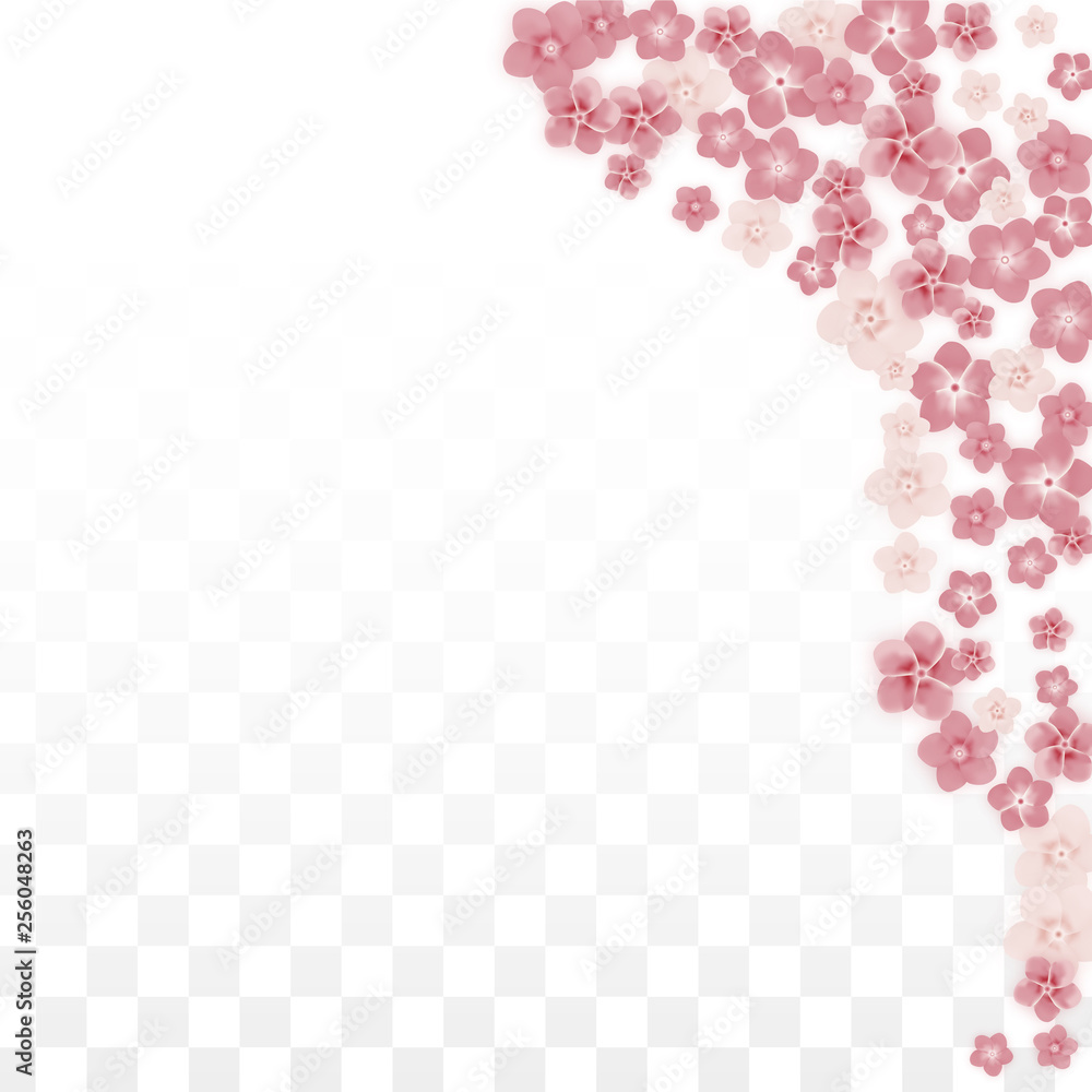 Vector Realistic Pink Flowers Falling on Transparent Background. Spring Romantic Flowers Illustration. Flying Petals. Sakura Spa Design. Blossom Confetti. Design Elements for Wedding Decoration. Vector Realistic Pink Flowers Falling on Transparent Background. Spring Romantic Flowers Illustration. Flying Petals. Sakura Spa Design. Blossom Confetti. Design Elements for Wedding Decoration.