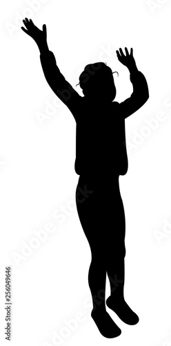 jumping girl body silhouette vector