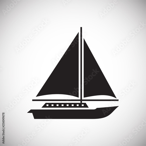 Fototapeta Naklejka Na Ścianę i Meble -  Ship icon on background for graphic and web design. Simple vector sign. Internet concept symbol for website button or mobile app.