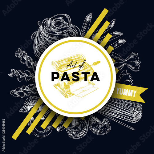 vector hand drawn pasta Illustration.