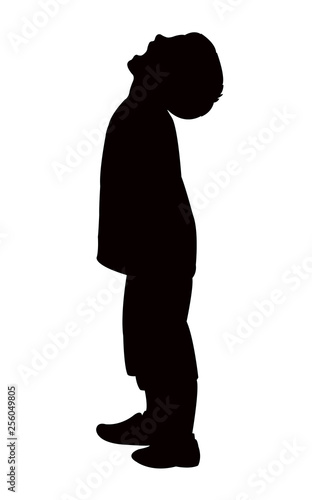 boy looking up, body silhouette vector