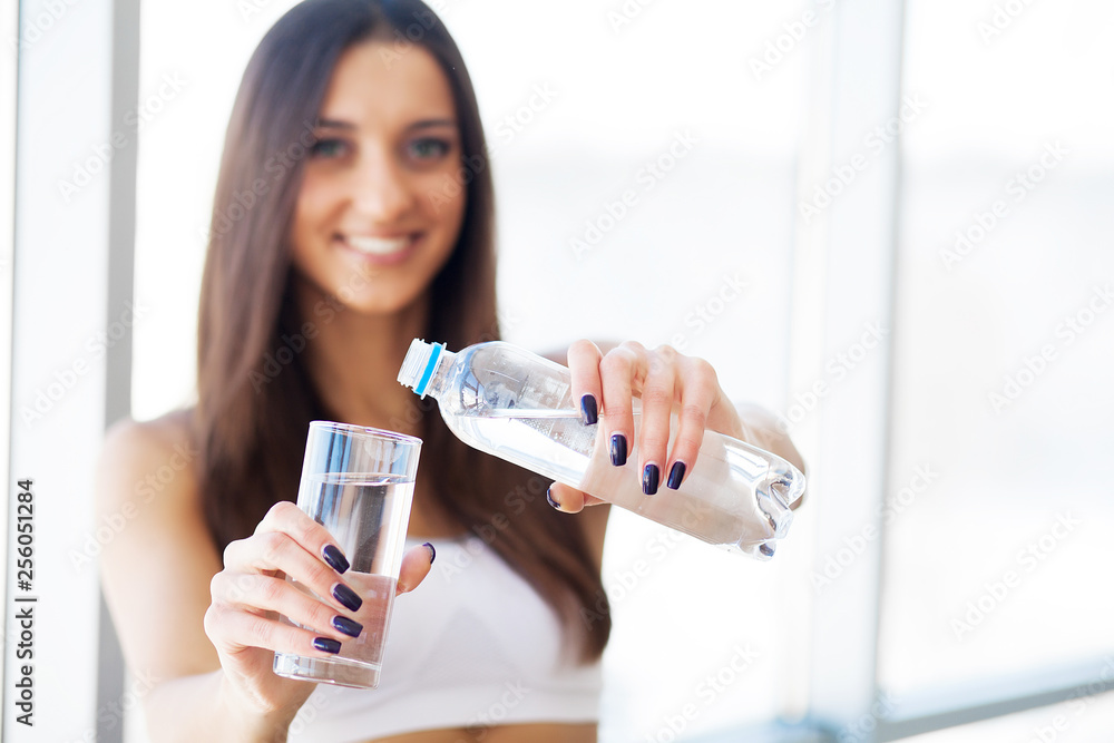 Beautiful Smiling Woman Taking Vitamin Pill. Dietary Supplement Beautiful Smiling Woman Taking Vitamin Pill. Dietary Supplement