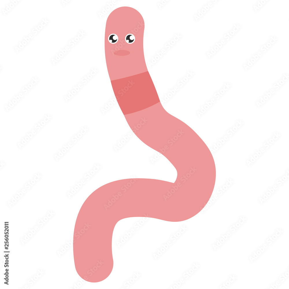 Fototapeta premium Cartoon worm squirms.