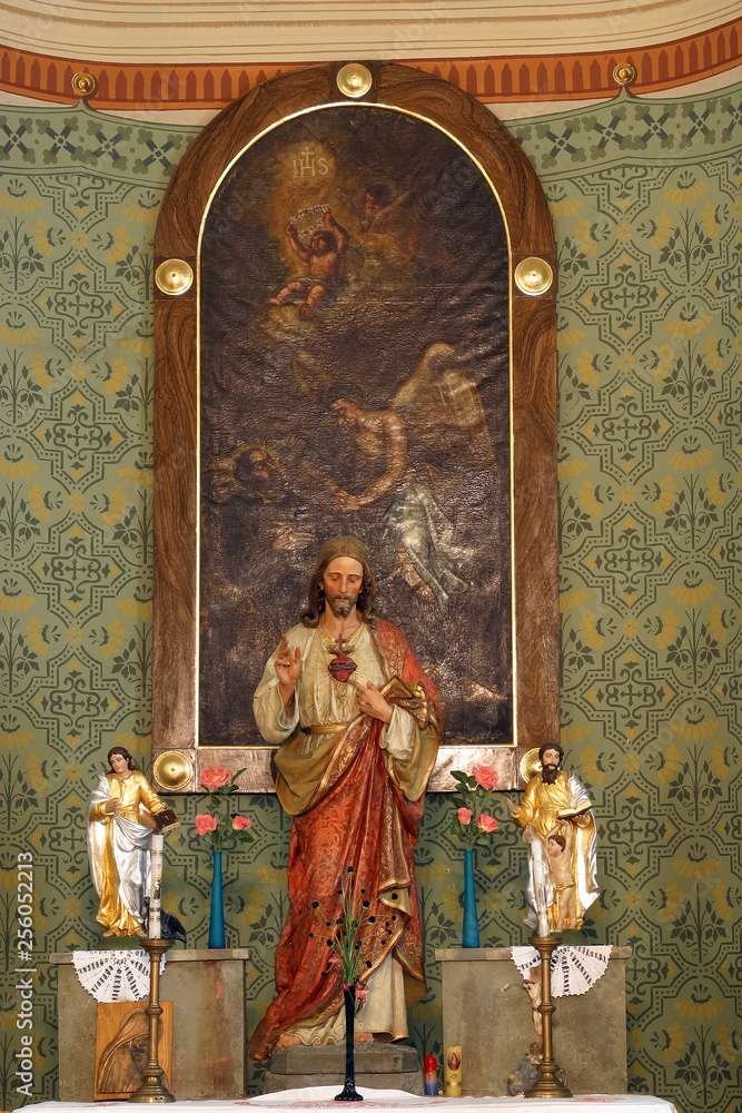 Sacred Heart of Jesus, altarpiece in the Parish Church of the Holy Cross in Zacretje, Croatia 