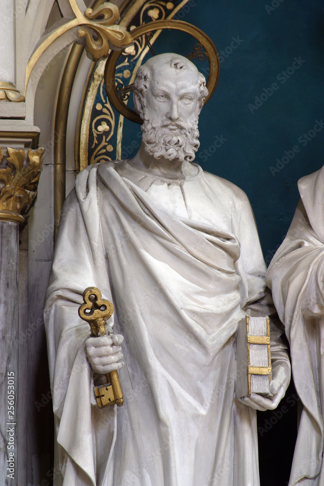 Obraz premium Saint Petar, altar of St. Peter and Paul in Zagreb cathedral 