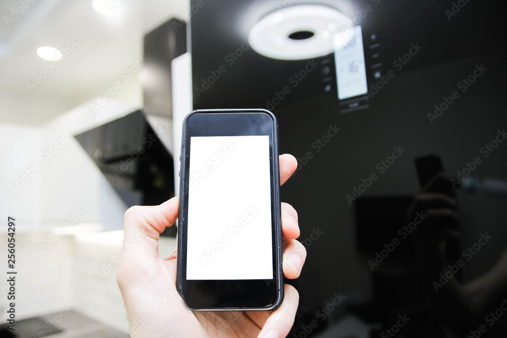 Manage home smartphone, Wi-Fi connection with household appliances, lighting, Internet. The system of technology, housing. Energy saving Manage home smartphone, Wi-Fi connection with household appliances, lighting, Internet. The system of technology, housing. Energy saving