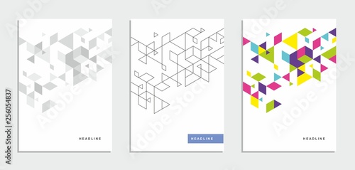 Abstract geometric technological flyer, brochure, corporate identity.