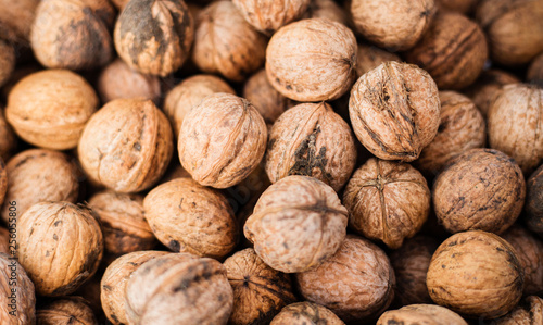 Natural walnut pattern texture, Raw bio walnuts background