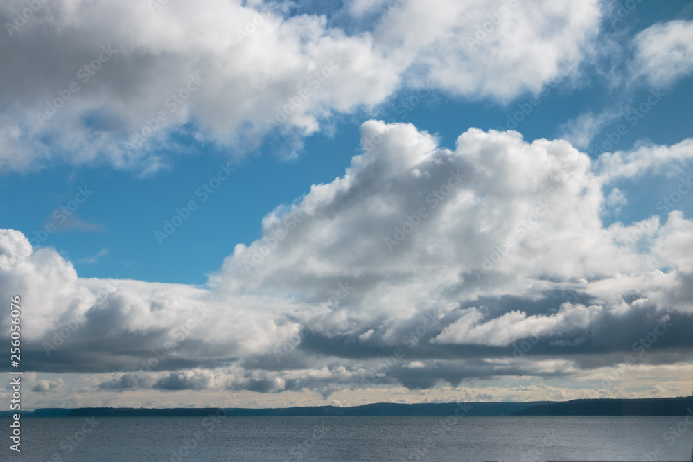 Low clouds over Strait of Juan de Fuca