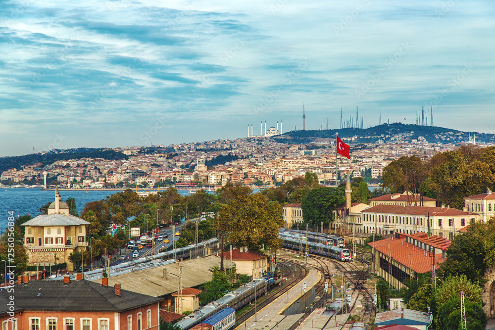 Sirkeci district in historical part of Istanbul and view on Sirkeci railway station