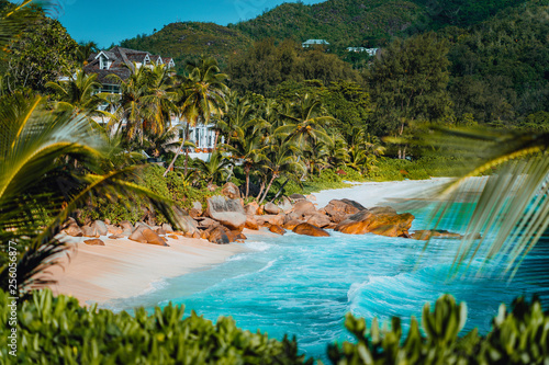 Amazing view of famous Anse Intendance beach, Mahe, Seychelles