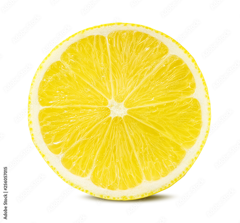 Fresh lemon slice isolated on white background with clipping path Fresh lemon slice isolated on white background with clipping path