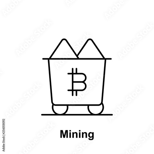 bitcoin mining outline icon. Element of bitcoin illustration icons. Signs and symbols can be used for web, logo, mobile app, UI, UX