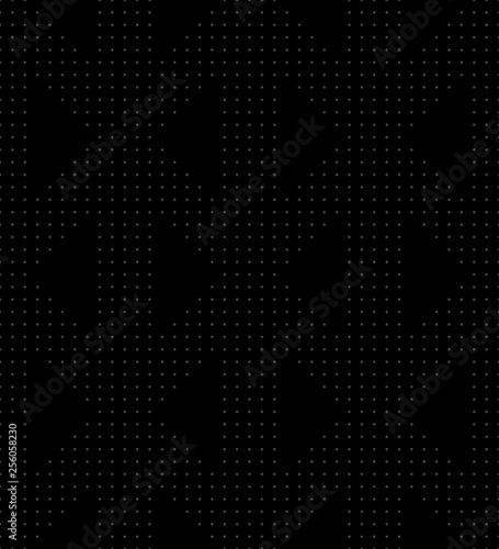 Dark gray dotted isometric grid seamless background.