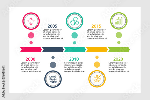 Timeline infographic design vector and marketing icons for workflow layout, diagram, annual report. Vector infographics timeline design template