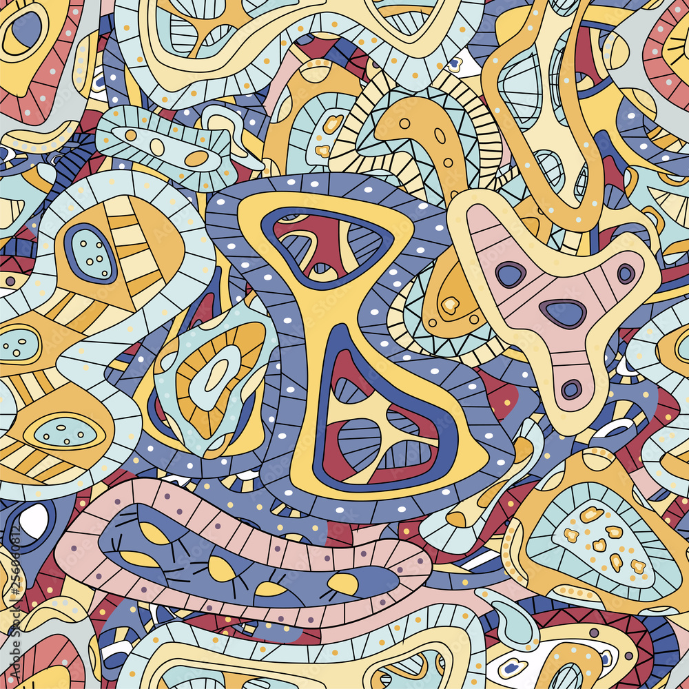 Obraz premium ethnic abstract seamless pattern with african print. Vector illustration