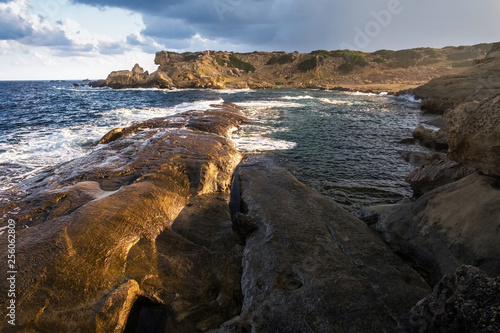 Cyprus island landscape with clouds waves and cape © Margarita