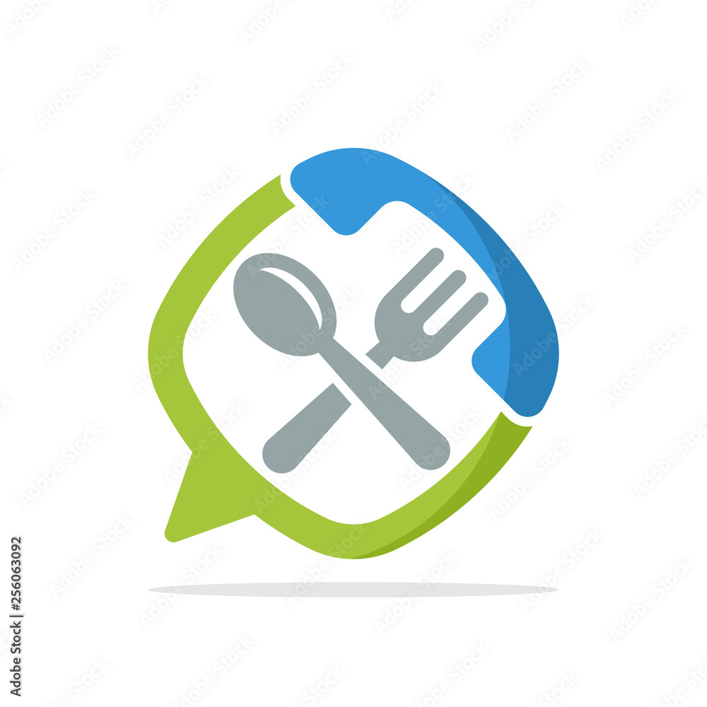Vector illustration icon with the concept of telephone communication media to access information about culinary, food, restaurants Vector illustration icon with the concept of telephone communication media to access information about culinary, food, restaurants