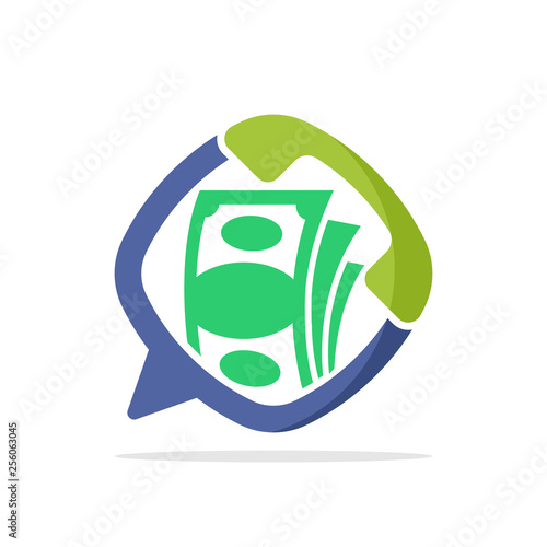 Vector illustration icon with the telephone media telemarketing service concept for financial business promotion.