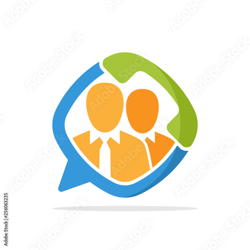 Vector illustration icon with the concept of communication services for expert team help support