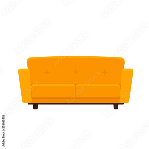 Vector illustration of yellow couch