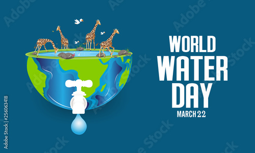 concept of world water day. paper art and craft style - Vector