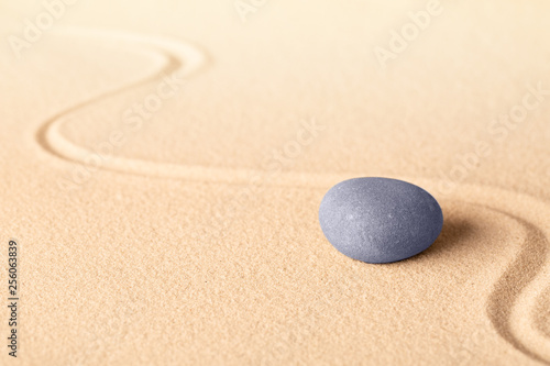 blue zen meditation stone background for yoga or spa wellness resort.