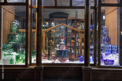 Budapest, Hungary - July 03, 2018 - shop wondow of the glass