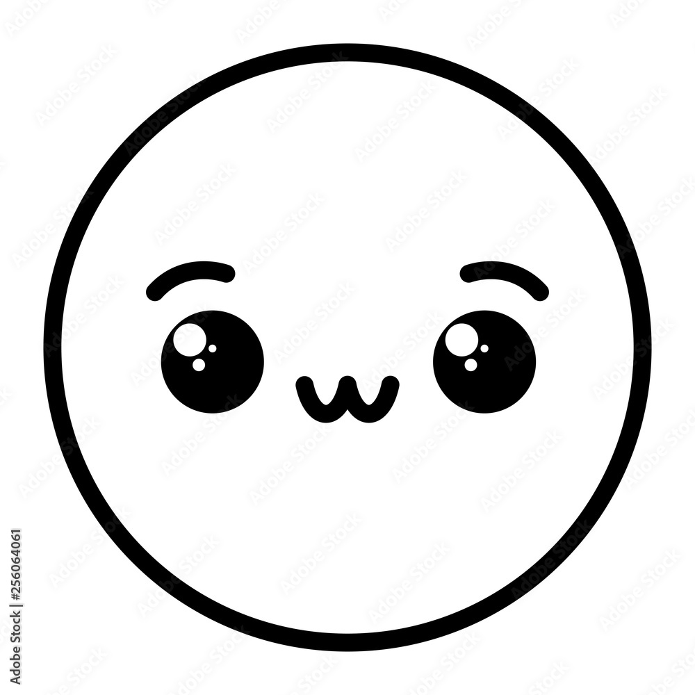 Fototapeta premium kawaii emoji face