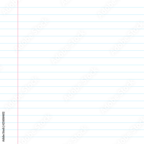 A sheet of white striped paper with a left margin. Classic note for study.