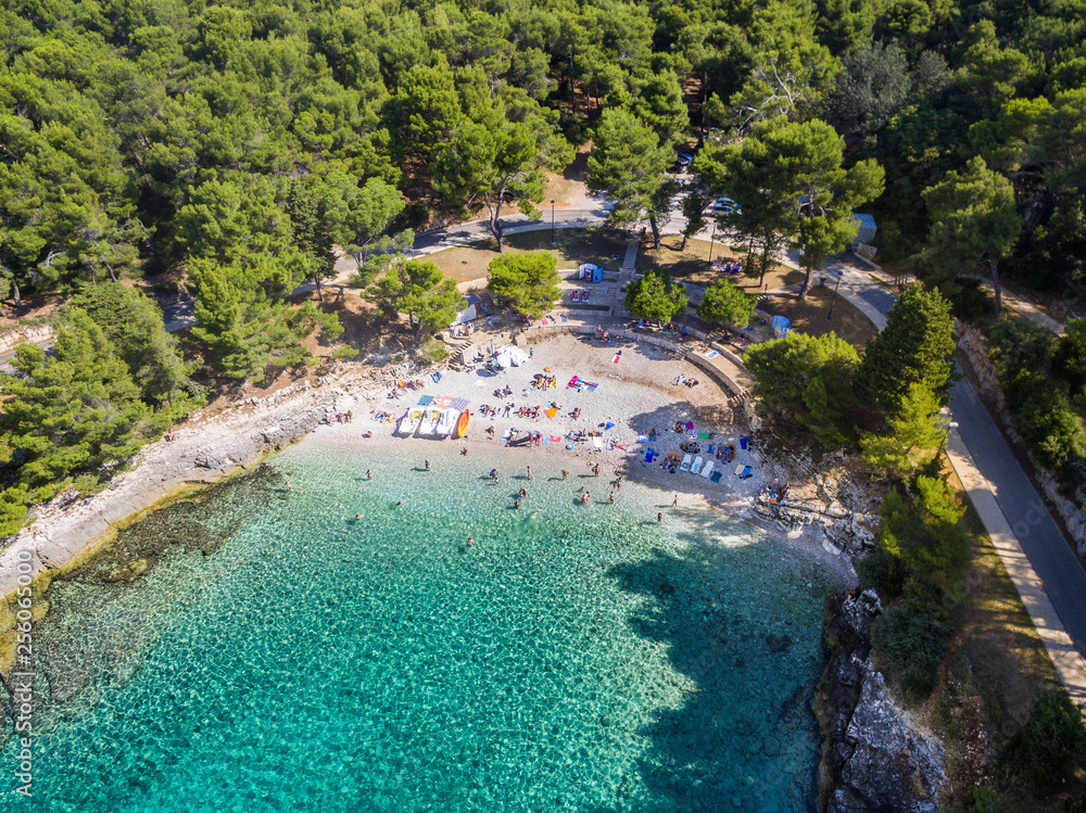 Obraz premium Aerial shot of lungomare coast in Pula,Croatia