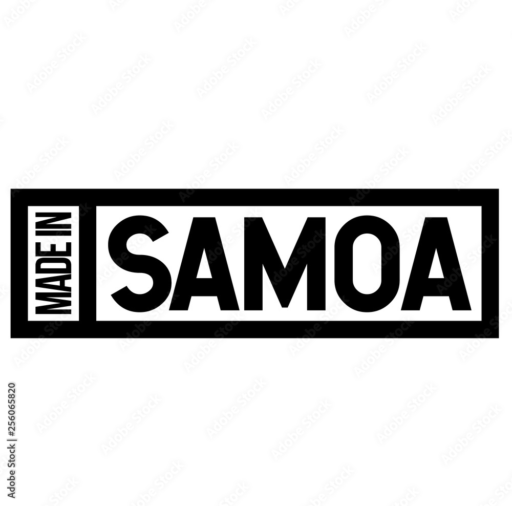 Made in Samoa label on white Made in Samoa label on white