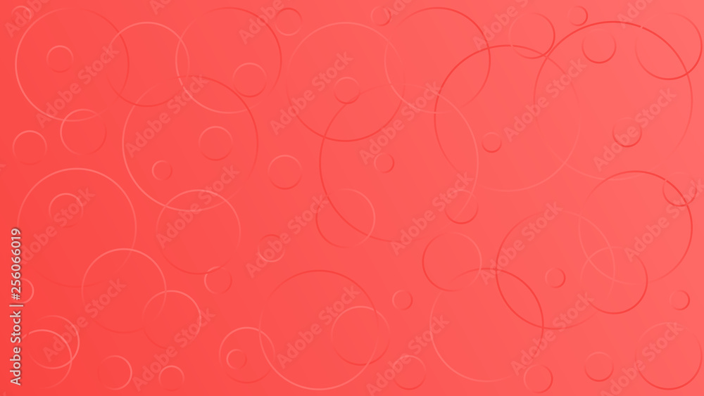 Living coral vector illustration, which consists of circles of different sizes. Gradient design for your products: advertising, banners, posters, videos, etc. .. Creative geometric background.