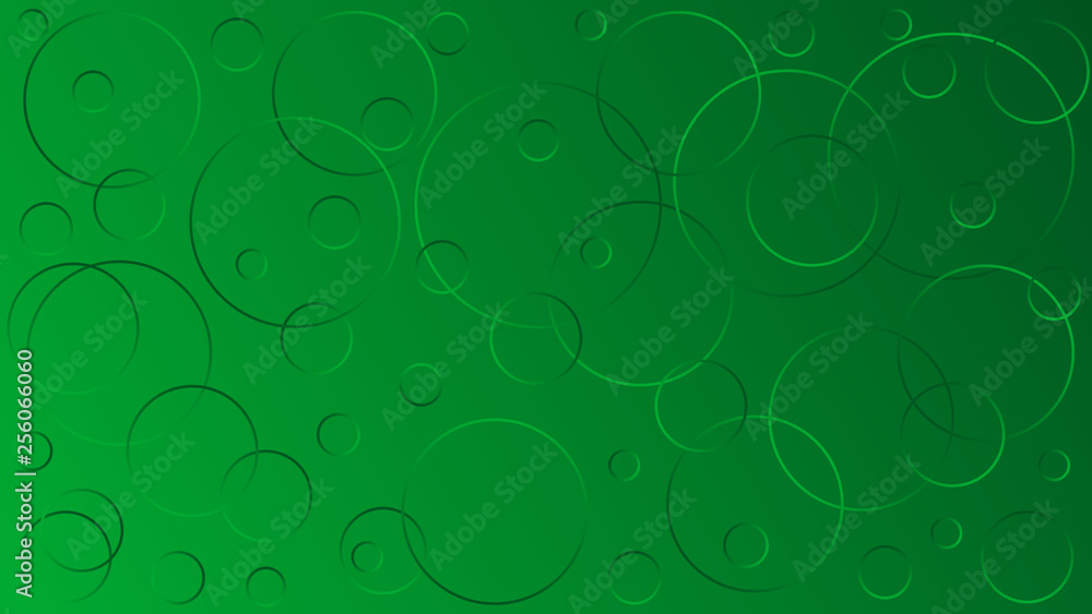 Bright green vector illustration, which consists of circles of different sizes. Gradient design for your products: advertising, banners, posters, videos, etc... Creative geometric background.