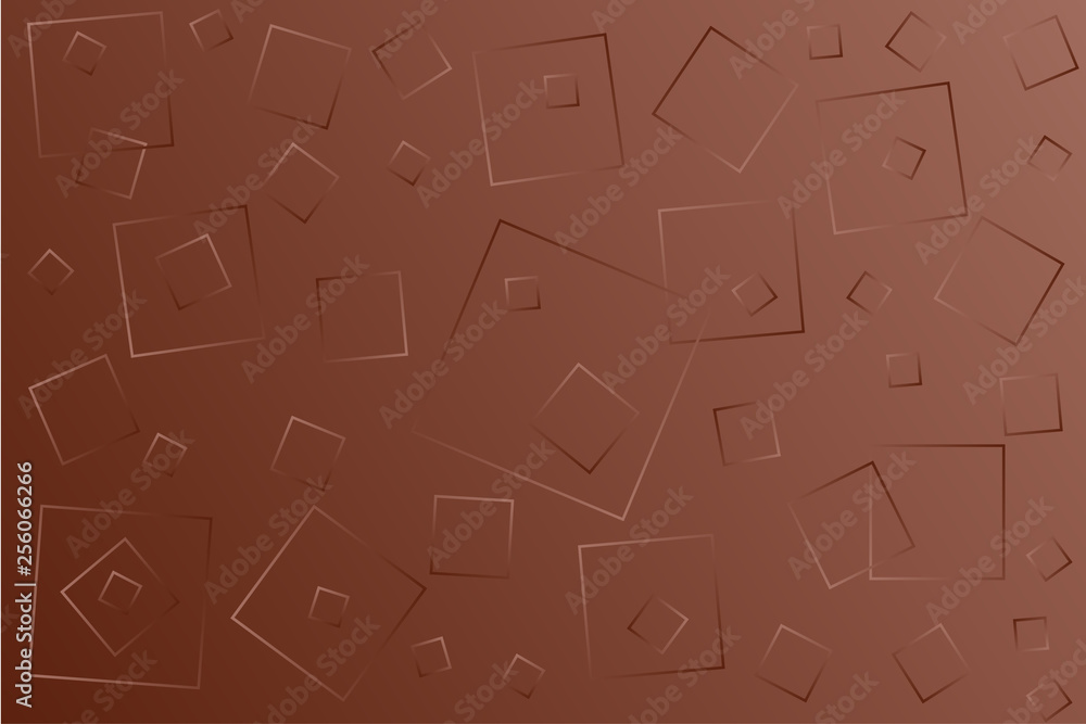 Bright brown vector illustration, which consists of  squares of different sizes. Gradient design for your products: advertising, banners, posters, videos, etc. .. Creative geometric background.