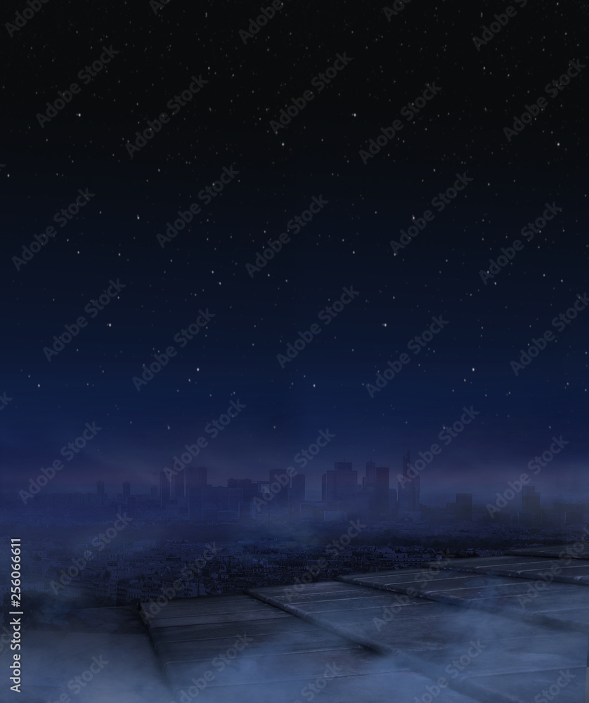 Panorama picture of nightlife in the city Panorama picture of nightlife in the city