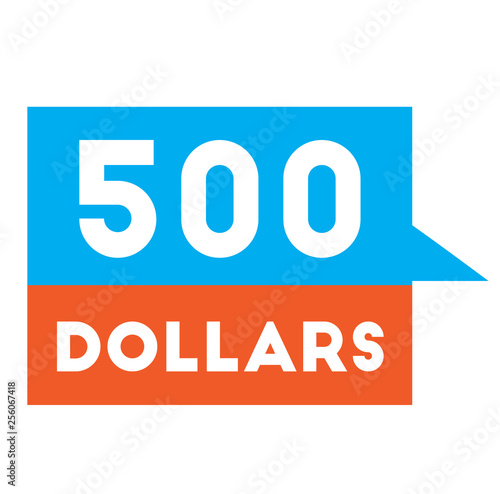 five hundred dollars advertising sticker