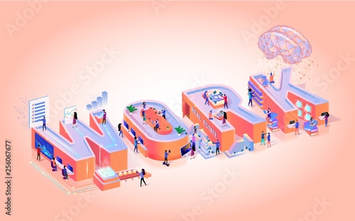 Vector Illustration Work on Pink Background. 