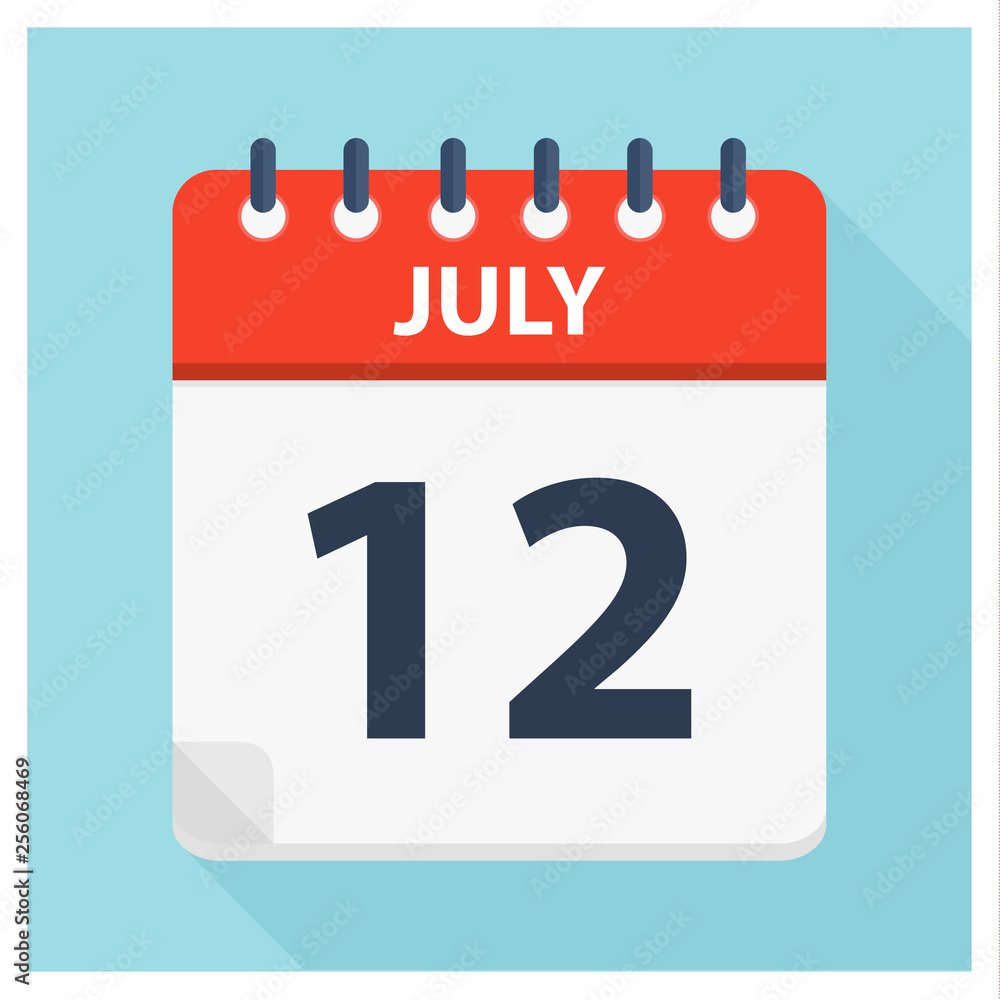 July 12 - Calendar Icon - Calendar design template July 12 - Calendar Icon - Calendar design template
