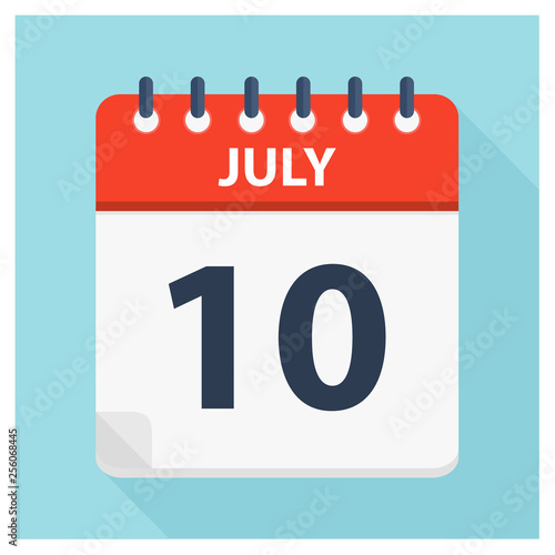 July 10 - Calendar Icon - Calendar design template