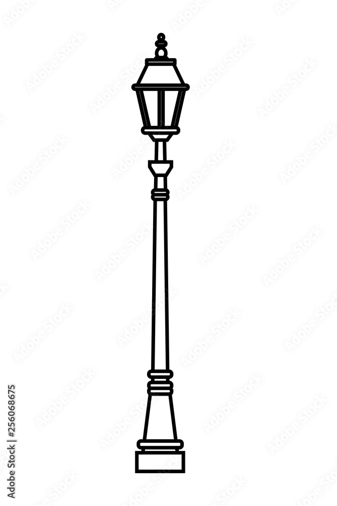 streetlight icon isolated black and white