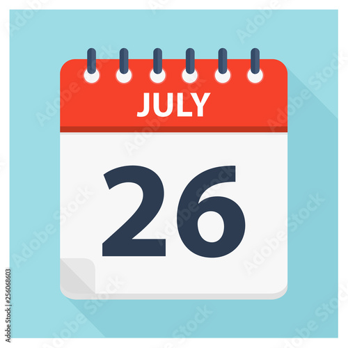 July 26 - Calendar Icon - Calendar design template