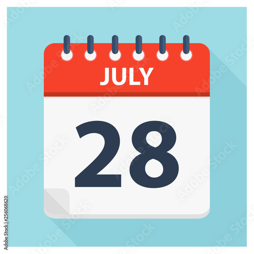 July 28 - Calendar Icon - Calendar design template