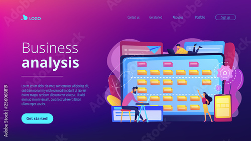 Software requirement description concept landing page.