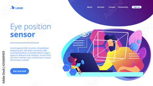 Eye tracking technology concept landing page.