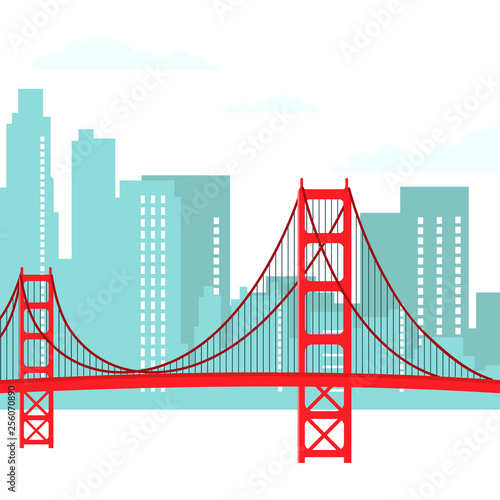 San Francisco Modern Cityscape Vector Illustration