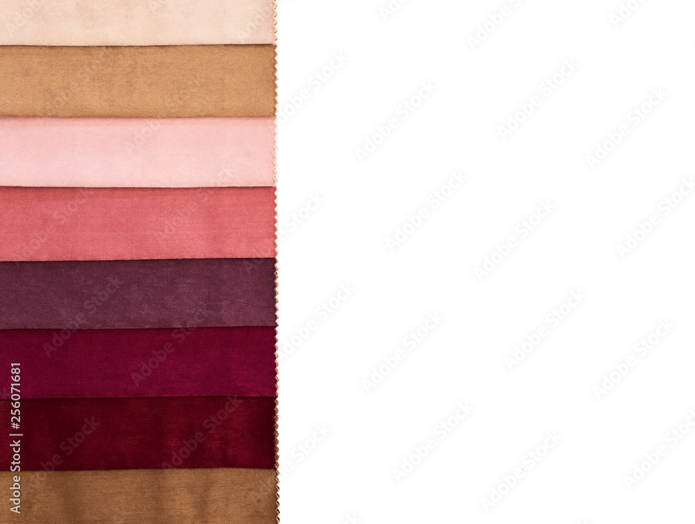 Colorful and bright curtains fabric pattern palette texture samples as abstract textile background. Handmade, clothes and furniture decoration concept. Scraps of colored tissue close up Colorful and bright curtains fabric pattern palette texture samples as abstract textile background. Handmade, clothes and furniture decoration concept. Scraps of colored tissue close up
