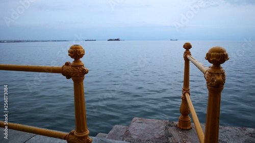 View of Thermaikos Gulf at Thessaloniki waterfront, Greece. 