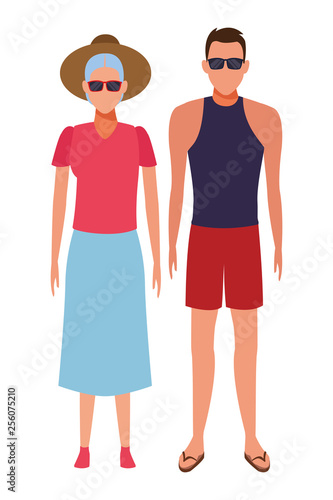 old woman and young man avatar