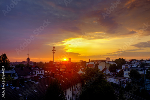 Sonnenaufgang in Hamburg
